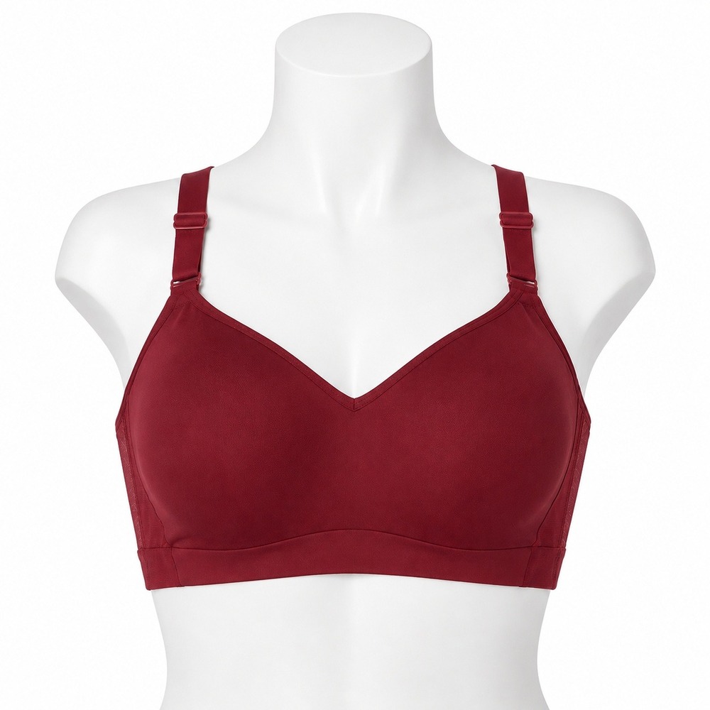All in Motion XXL Sports Bra Racerback Mesh Dark Red Adjustable Supportive